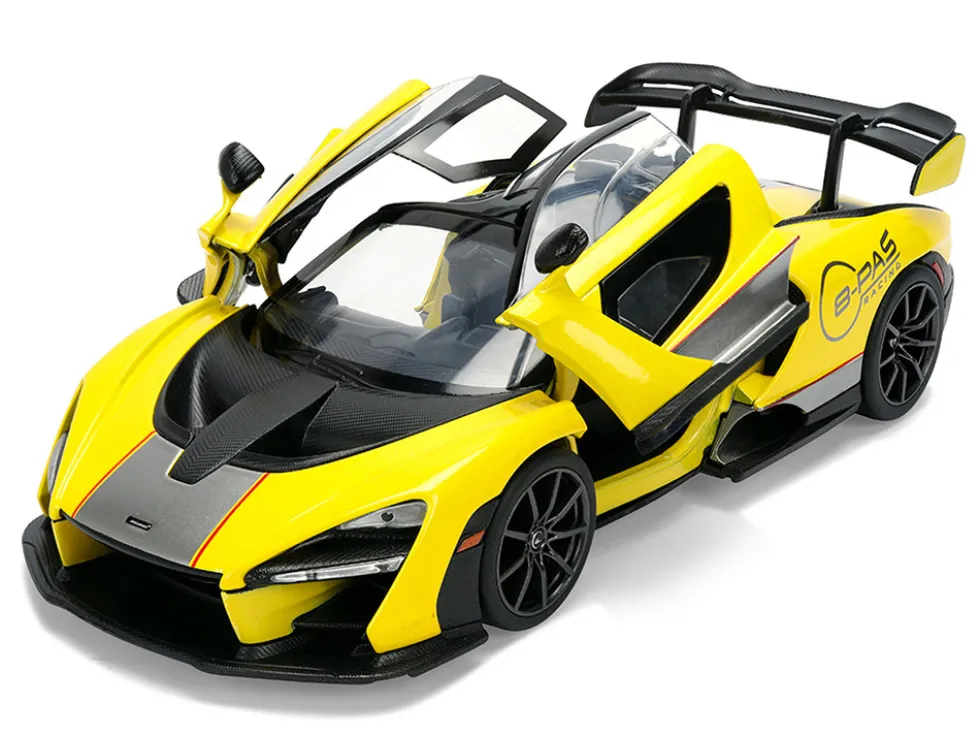 McLaren Senna "8-PAS Racing" Yellow Metallic with Black Top "Hyper-Spec" Series 1/24 Diecast Model Car by Jada