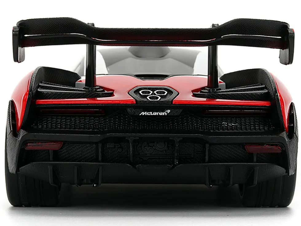 McLaren Senna Red and White with Carbon Hood and Top "HyperSpec" Series 1/24 Diecast Model Car by Jada