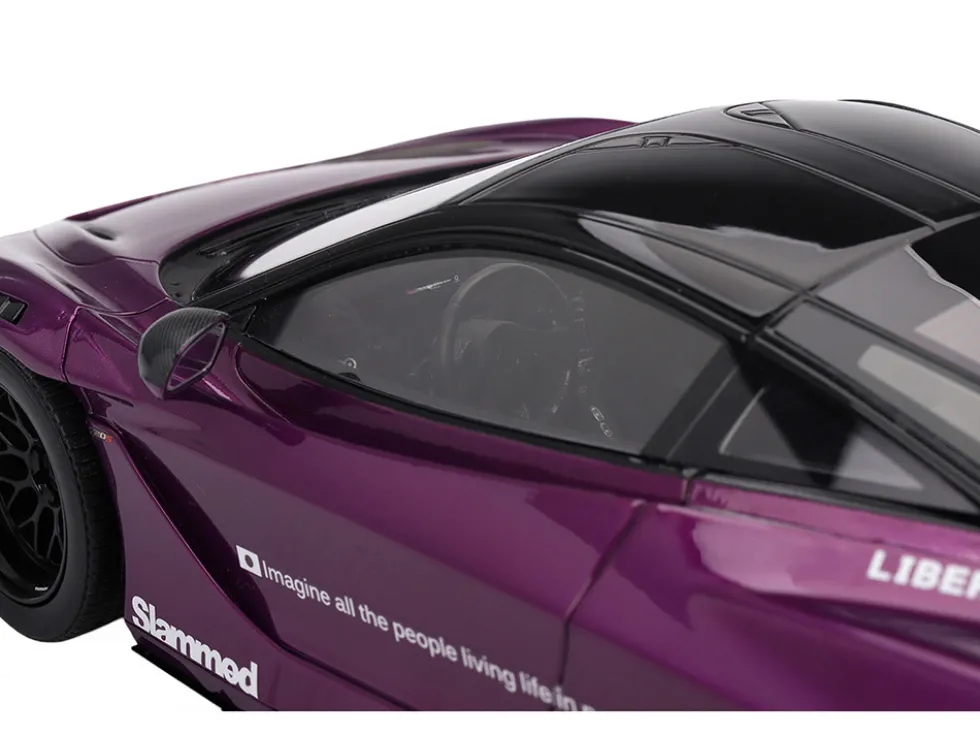 McLaren 720S "LB-Works" Purple Metallic with Black Top 1/18 Model Car by Top Speed