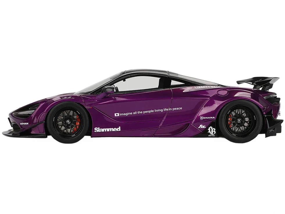 McLaren 720S "LB-Works" Purple Metallic with Black Top 1/18 Model Car by Top Speed