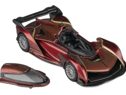 McLaren Solus GT Wine Red Metallic with Gold Stripes 1/64 Diecast Model Car by CM Model