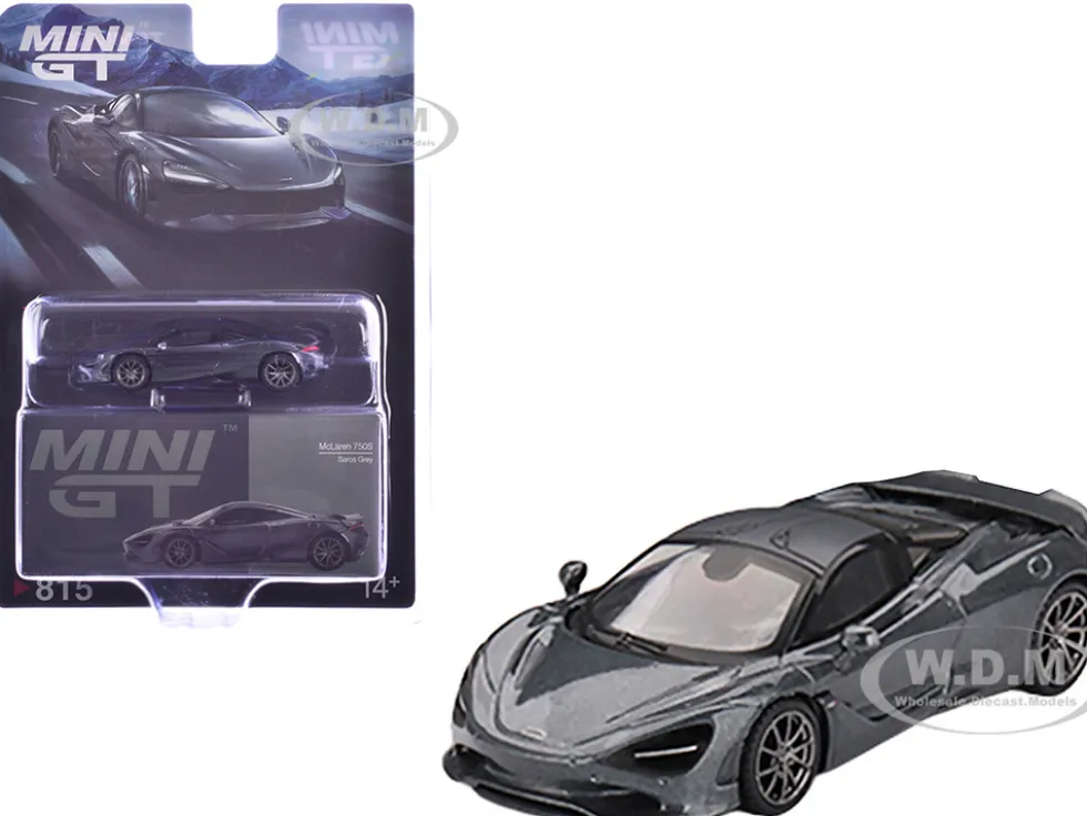 McLaren 750S Saros Gray Limited Edition 1/64 Diecast Model Car by Mini GT