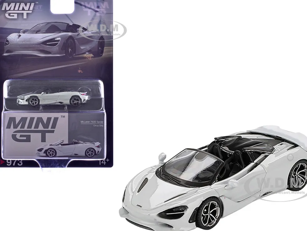 McLaren 750S Spider Cirrus Gray Limited Edition 1/64 Diecast Model Car by Mini GT