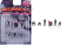 Mechanics #5 6 piece Diecast Figure Set (5 Figures, 1 Tool Cabinet) Limited Edition for 1/64 Scale Models by American Diorama