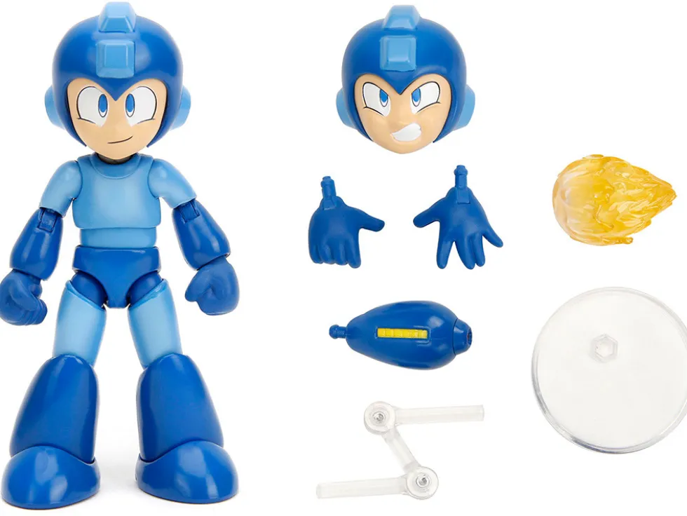 Mega Man 4 5 Moveable Figure with Accessories and Alternate Head and Hands Mega Man 1987 Video Game model Jada 34221