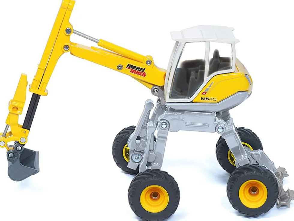 Menzi Muck M545 Walking Excavator Yellow with White Top 1/50 Diecast Model Siku 3548