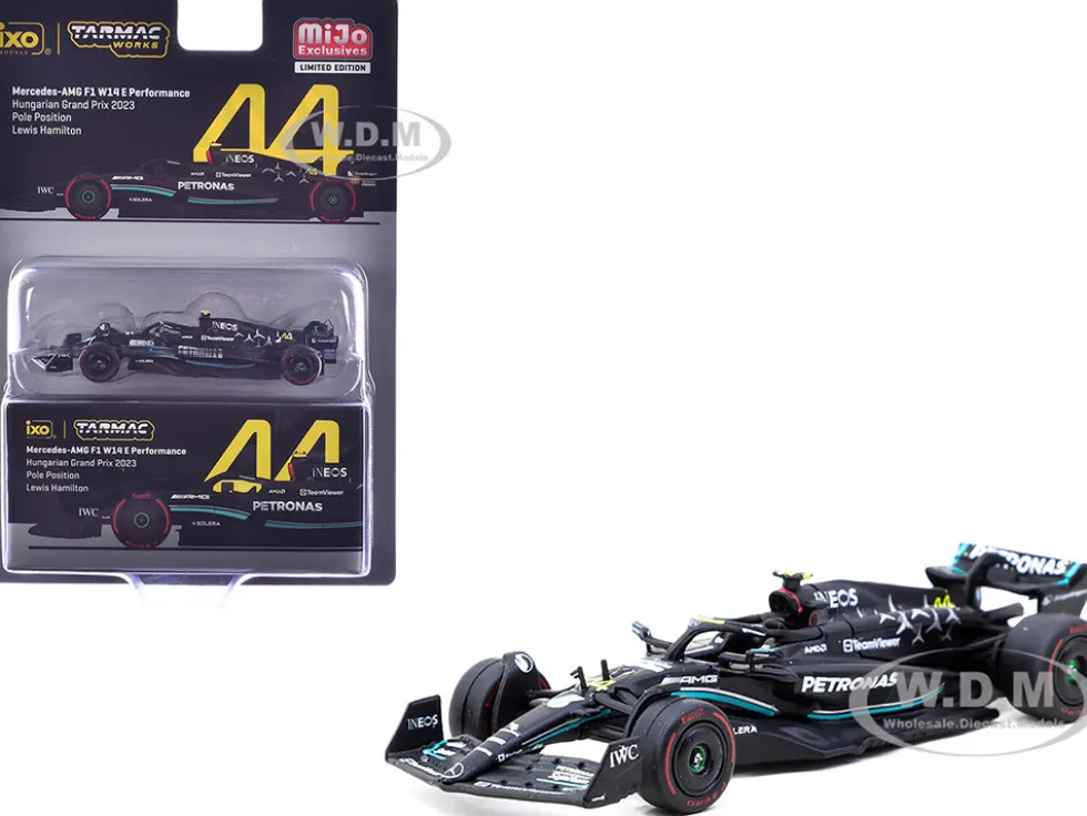 Mercedes-AMG F1 W14 E Performance #44 Lewis Hamilton Pole Position Formula One F1 "Hungarian GP" (2023) "Global64" Series 1/64 Diecast Model Car by Tarmac Works