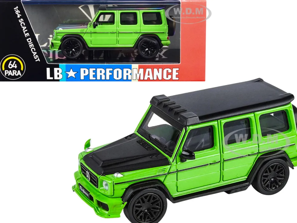 Mercedes-AMG G 63 LBWK Alien Green Matt Black LB Performance 1/64 Diecast Model Car Paragon PA-55166