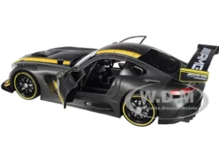 Mercedes AMG GT3 #1 Matt Gray Yellow Stripes GT Racing 1/24 Diecast Model Car Motormax 73784