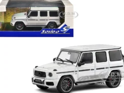 2022 Mercedes-Benz AMG G63 Diamond White Metallic with Graphics 1/43 Diecast Model Car by Solido