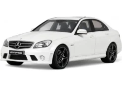 2007 Mercedes-Benz C63 AMG Diamond White 1/18 Model Car by GT Spirit