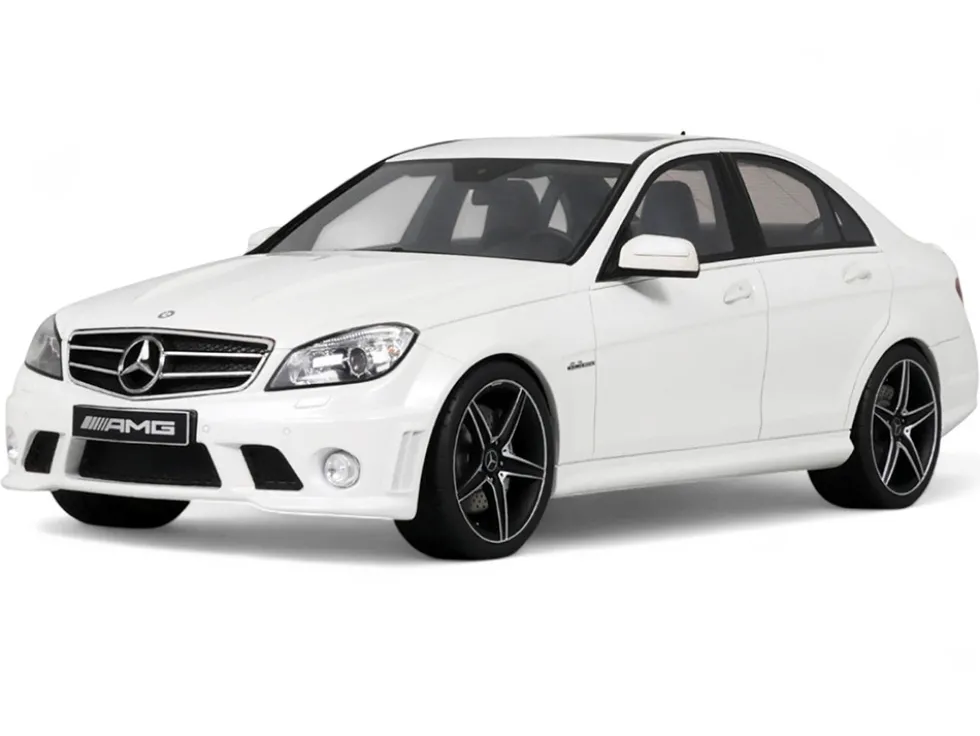2007 Mercedes-Benz C63 AMG Diamond White 1/18 Model Car by GT Spirit