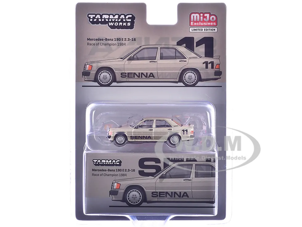 Mercedes-Benz 190 E 2.3-16 #11 Ayrton Senna Winner "Race of Champions" (1984) "Global64" Series 1/64 Diecast Model by Tarmac Works