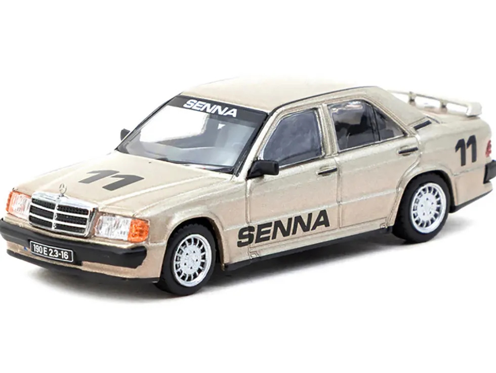Mercedes-Benz 190 E 2.3-16 #11 Ayrton Senna Winner "Race of Champions" (1984) "Global64" Series 1/64 Diecast Model by Tarmac Works