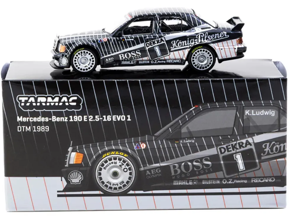 Mercedes-Benz 190 E 2.5-16 EVO 1 #1 Klaus Ludwig "Deutsche Tourenwagen Meisterschaft (DTM)" (1989) "Global64" Series 1/64 Diecast Model by Tarmac Works