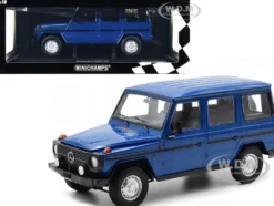 1980 Mercedes-Benz G-Model LWB Dark Blue Black Stripes Limited Edition 402 pieces Worldwide 1/18 Diecast Model Car Minichamps 155038100