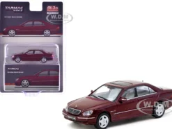 Mercedes-Benz S 55 AMG Bordeaux Red Metallic "Global64" Series 1/64 Diecast Model by Tarmac Works