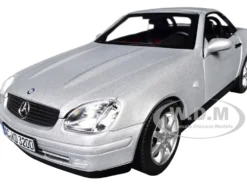 1996 Mercedes-Benz SLK Convertible Brilliant Silver Metallic 1/18 Diecast Model Car by Norev