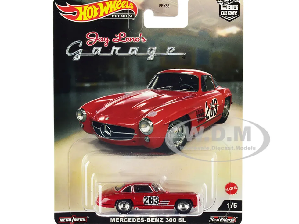Mercedes-Benz 300 SL #263 Red Weathered Jay Leno’s Garage Diecast Model Car Hot Wheels HCK07
