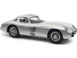 1955 Mercedes Benz 300 SLR Uhlenhaut Coupe Silver with Blue Interior 1/18 Diecast Model Car CMC M-243