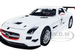 Mercedes-Benz SLS AMG GT3 #7 White GT Racing Series 1/24 Diecast Model Car Motormax 73772w