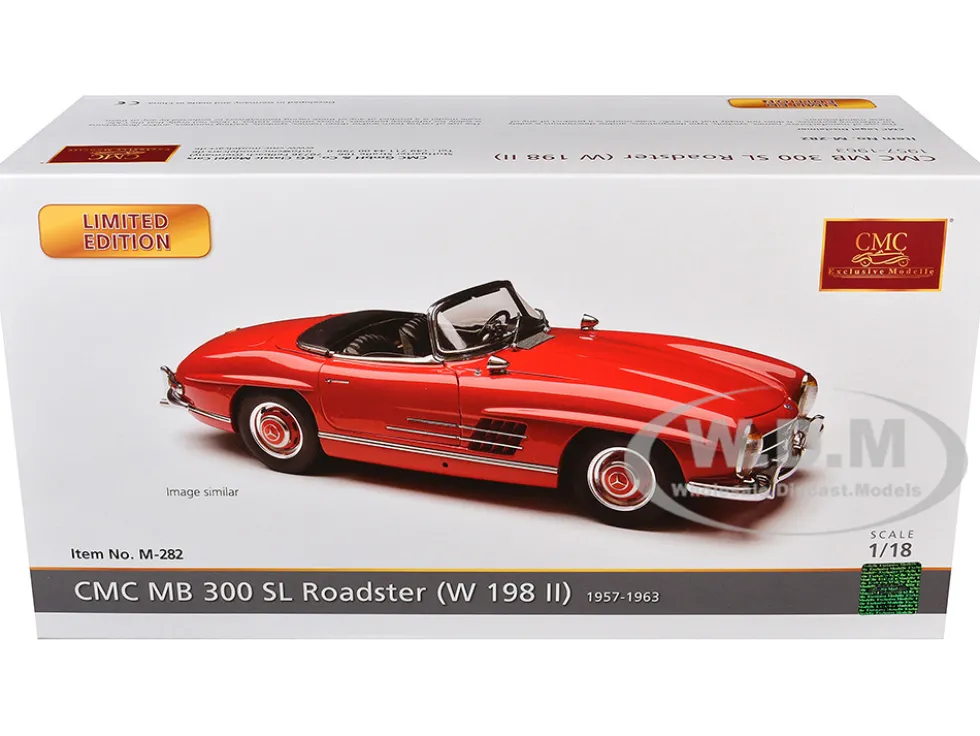 Mercedes-Benz 300 SL (W198 II) Roadster Red Limited Edition to 1500 pieces Worldwide 1/18 Diecast Model Car by CMC