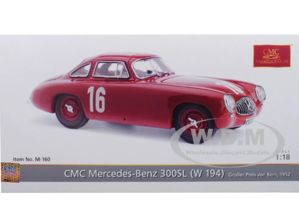 Mercedes Benz 300SL W194 #16 Rudolf Caracciola Grand Prix Bern 1952 Limited Edition 1500 pieces Worldwide 1/18 Diecast Model Car CMC 160