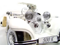 1936 Mercedes 500K Special Roadster White 1/18 Diecast Model Car Maisto 36055