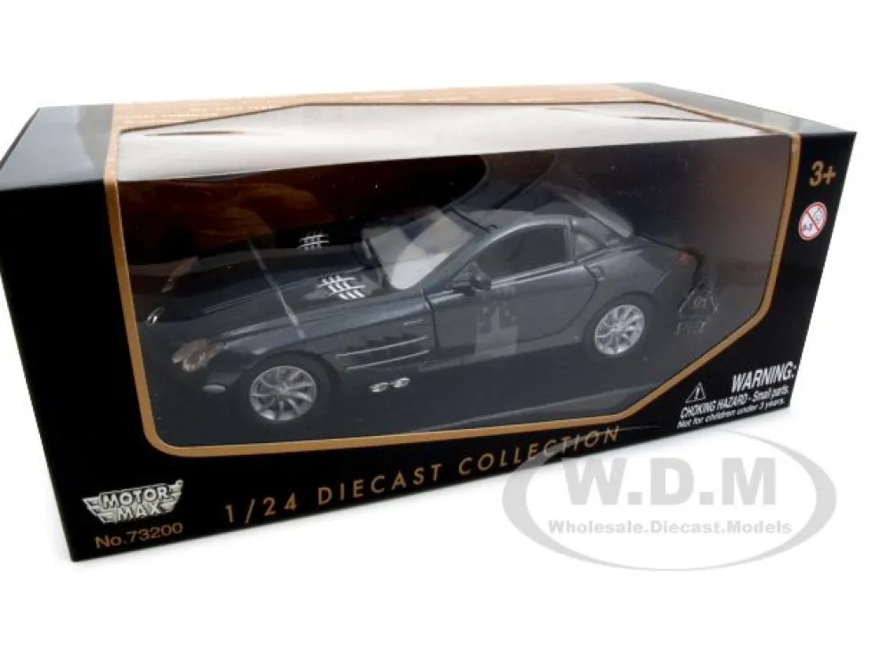 Mercedes Mclaren SLR Metallic Black 1/24 Diecast Model Car Motormax 73306