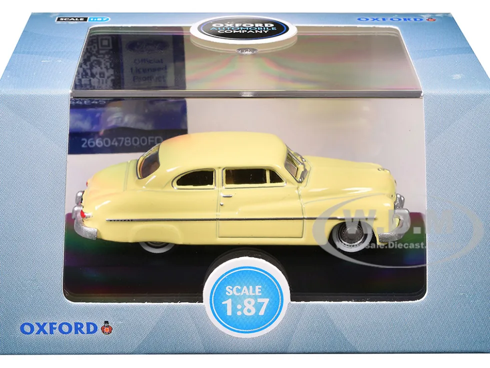 1949 Mercury 8 Coupe Calabash Yellow 1/87 (HO) Scale Diecast Model Car by Oxford Diecast