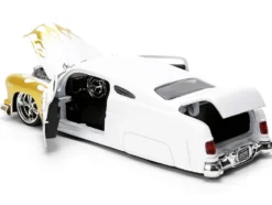 1951 Mercury Coupe White with Gold Flames