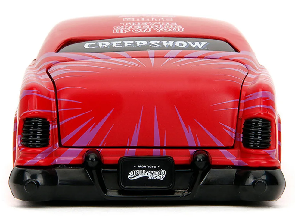 1951 Mercury Matt Red with Purple Stripes and Creep Diecast Figure "Creepshow" (1982) Movie "Hollywood Rides" Series 1/24 Diecast Model Car by Jada