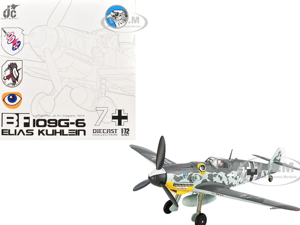 Messerschmitt BF 109G-6 Fighter Aircraft "JG 51, Bulgaria" (1944) German Luftwaffe 1/72 Diecast Model by JC Wings
