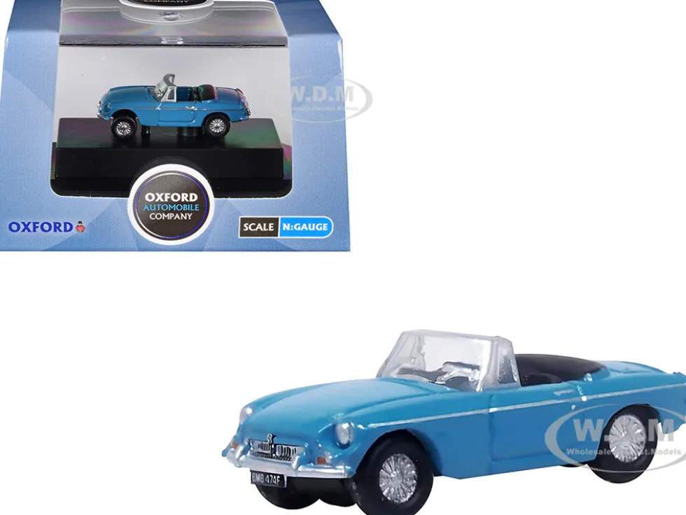 MG MGB Roadster RHD (Right Hand Drive) Iris Blue 1/148 (N) Scale Diecast Model Car by Oxford Diecast