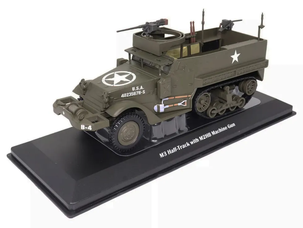 M3 Half-Track AFV with M2HB Machine Gun Olive Drab "United States Army" 1/43 Diecast Model by Militaria Die Cast