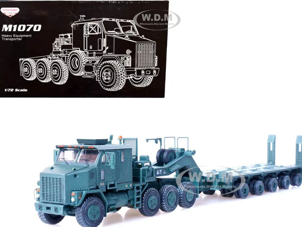 M1070 Heavy Equipment Transporter Army Green Armor Premium Series 1/72 Diecast Model Panzerkampf 12206PB