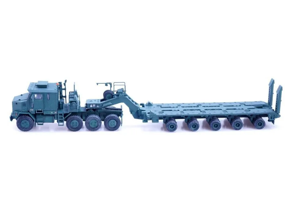 M1070 Heavy Equipment Transporter Army Green Armor Premium Series 1/72 Diecast Model Panzerkampf 12206PB
