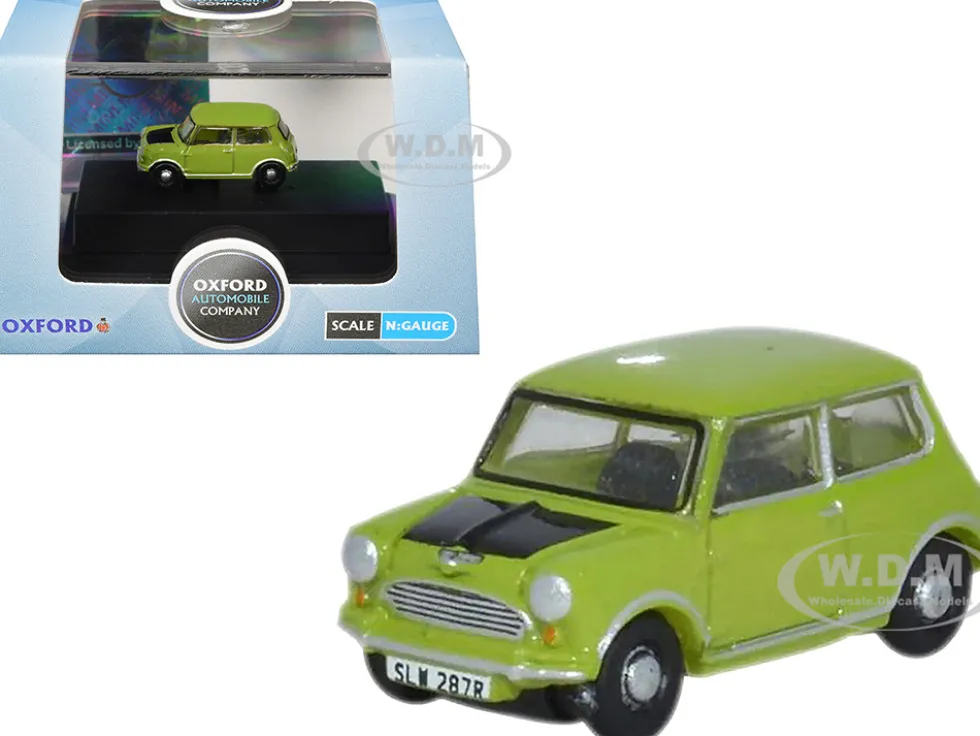 Mini Cooper Lime Green with Matt Black 1/148 (N) Scale Diecast Model Car by Oxford Diecast
