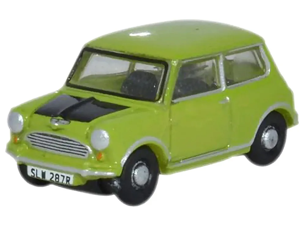 Mini Cooper Lime Green with Matt Black 1/148 (N) Scale Diecast Model Car by Oxford Diecast