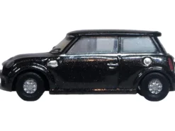 Mini Cooper S RHD (Right Hand Drive) Midnight Black with Silver Stripes 1/148 (N) Scale Diecast Model Car by Oxford Diecast