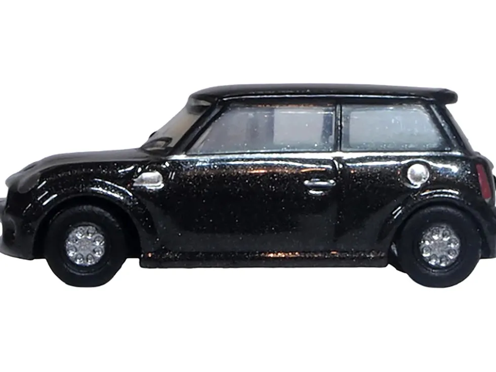 Mini Cooper S RHD (Right Hand Drive) Midnight Black with Silver Stripes 1/148 (N) Scale Diecast Model Car by Oxford Diecast