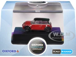 Mini Cooper S RHD (Right Hand Drive) Chili Red with Black Top 1/148 (N) Scale Diecast Model Car by Oxford Diecast