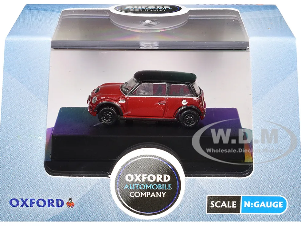 Mini Cooper S RHD (Right Hand Drive) Chili Red with Black Top 1/148 (N) Scale Diecast Model Car by Oxford Diecast
