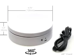 Mini Turntable Rotating Display Stand 4.75" with White Base for 1/64 Scale Model Cars