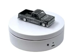 Mini Turntable Rotating Display Stand 4.75" with White Base for 1/64 Scale Model Cars