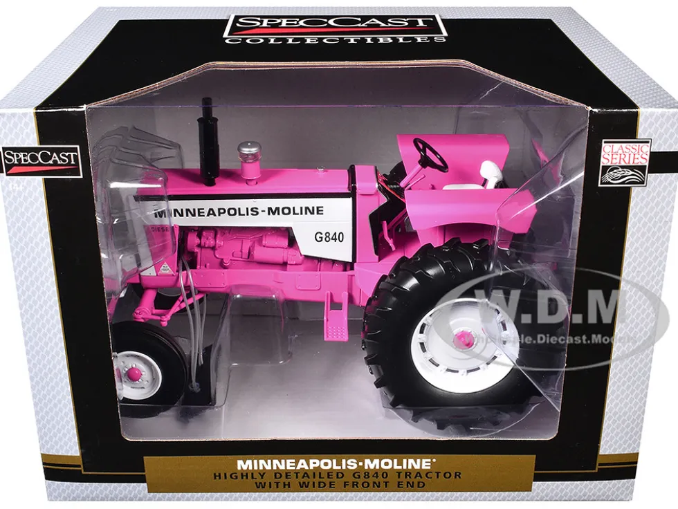 Minneapolis Moline G840 Open Station Wide Front Tractor Hot Pink "Classic Series" 1/16 Diecast Model by SpecCast