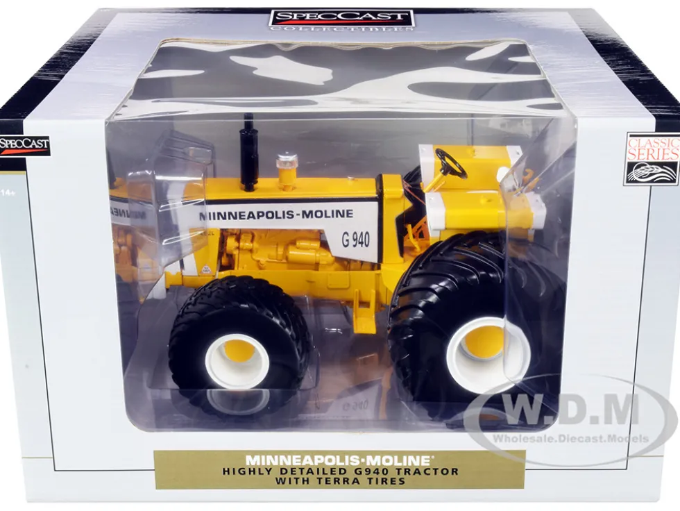 Minneapolis-Moline G940 Tractor Terra Tires Yellow White Classic Series 1/16 Diecast Model SpecCast SCT774