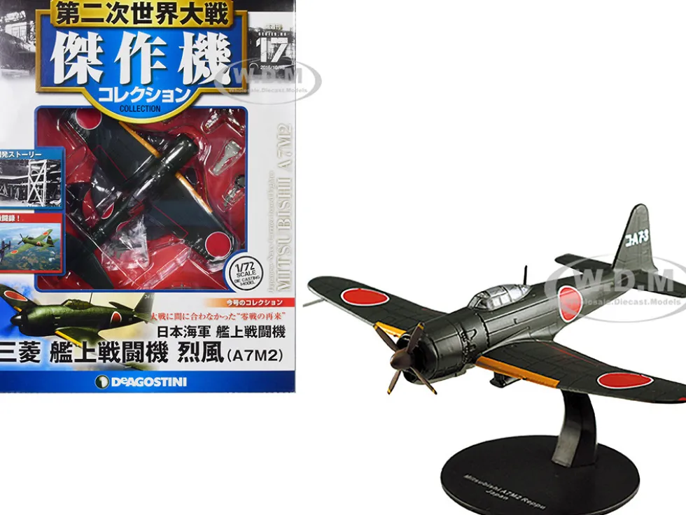 Mitsubishi A7M2 Reppu Sam Fighter Aircraft Imperial Japanese Navy Air Service 1/72 Diecast Model DeAgostini DAWF17