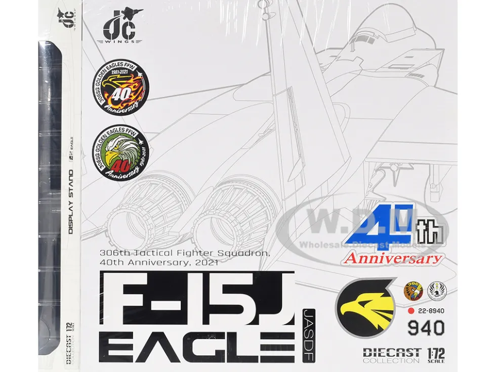 Mitsubishi F-15J Eagle Fighter Aircraft "306th Tactical Fighter Squadron 40th Anniversary" (2021) JASDF (Japan Air Self-Defense Force) 1/72 Diecast Model by JC Wings