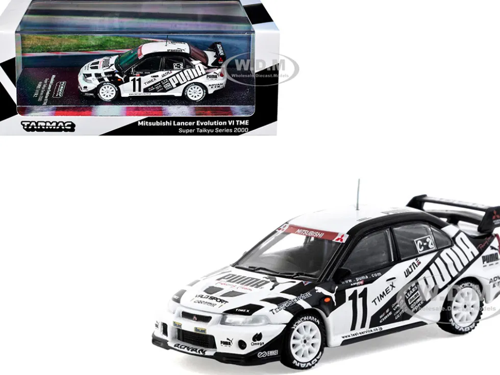 Mitsubishi Lancer Evolution VI TME RHD (Right Hand Drive) #11 Akihiko Nakaya - Takayuki Kinoshita "Puma - Super Taikyu Series" (2000) "Hobby64" Series 1/64 Diecast Model by Tarmac Works
